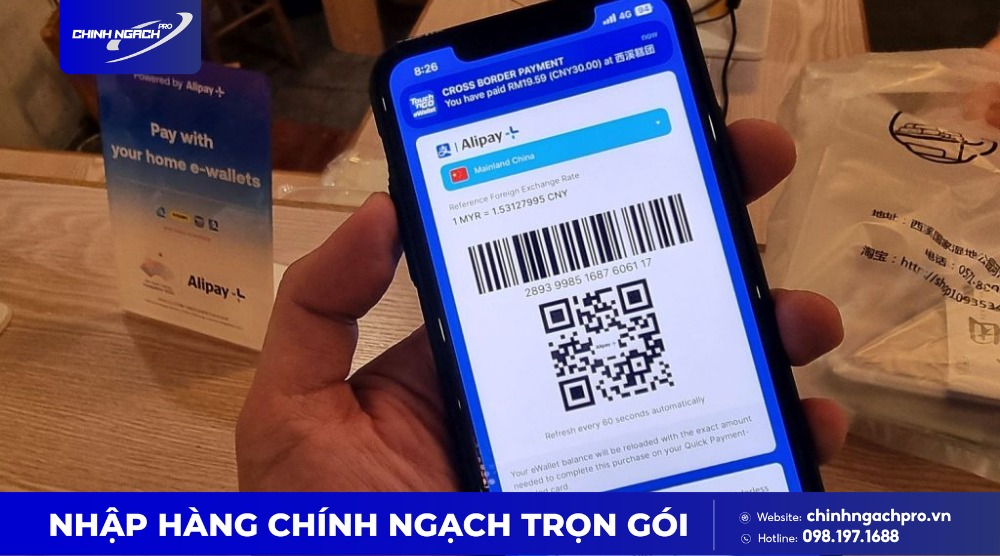màn hình mã QR trên các App cần thanh toán