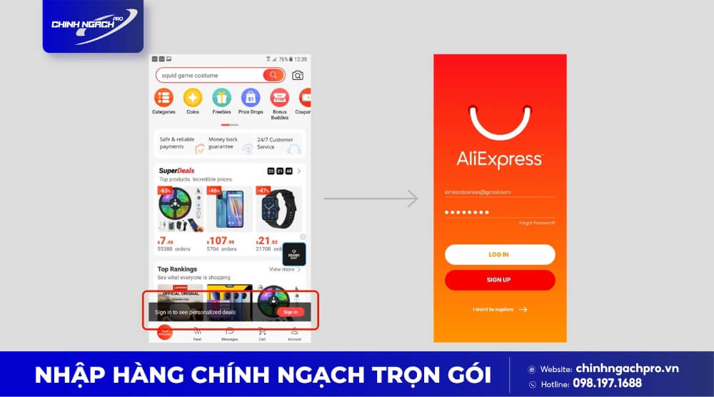 Điều kiện tạo tài khoản Aliexpress