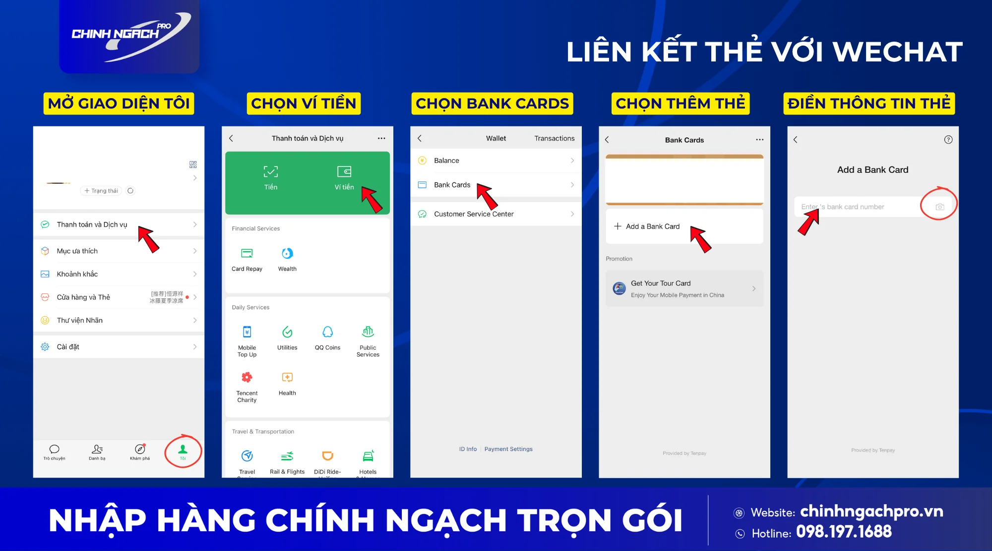 Hướng dẫn cách liên kết tài khoản ngân hàng với Wechat chi tiết