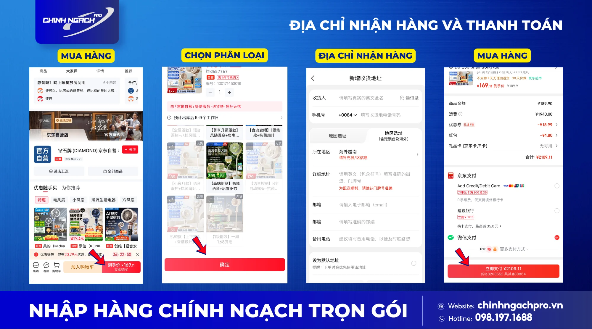 Hướng dẫn tự order Jindong