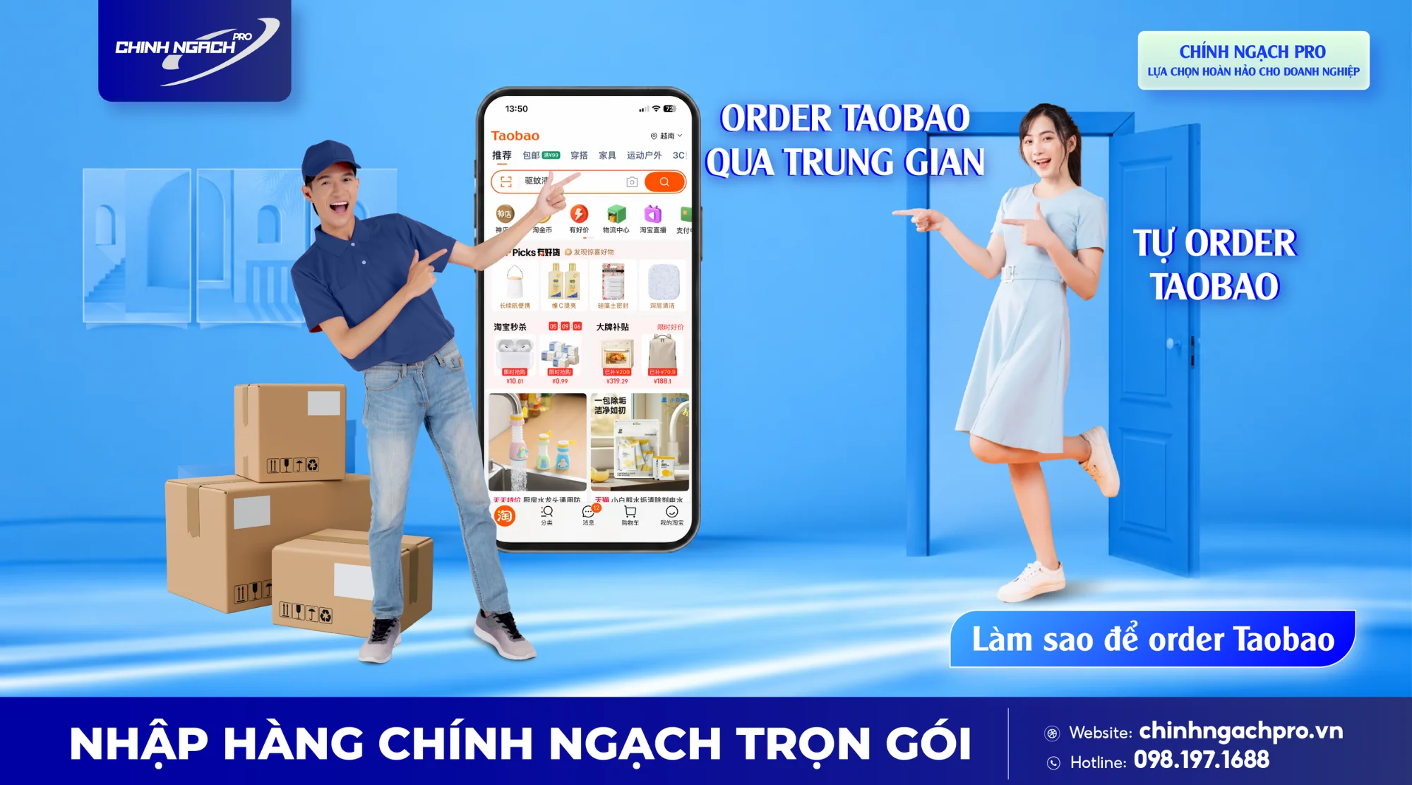 Có thể tự order Taobao hoặc sử dụng dịch vụ trung gian