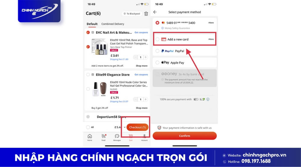 Thêm phương thức thanh toán Aliexpress