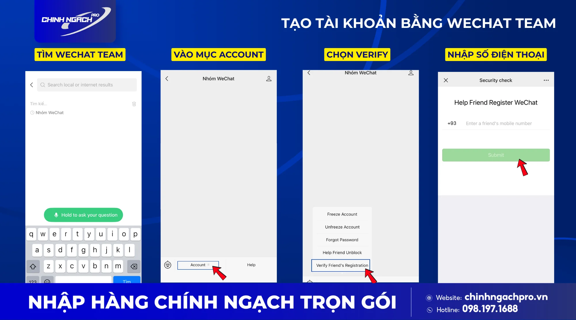 Hướng dẫn tạo tài khoản Wechat không cần quét mã bằng Wechat Team
