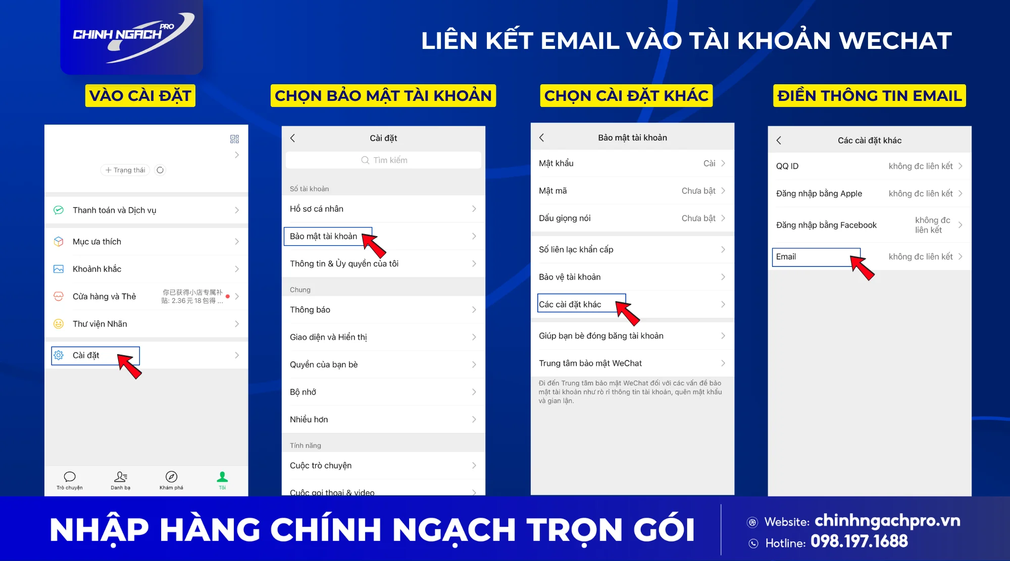 Hướng dẫn liên kết tài khoản email vào WeChat