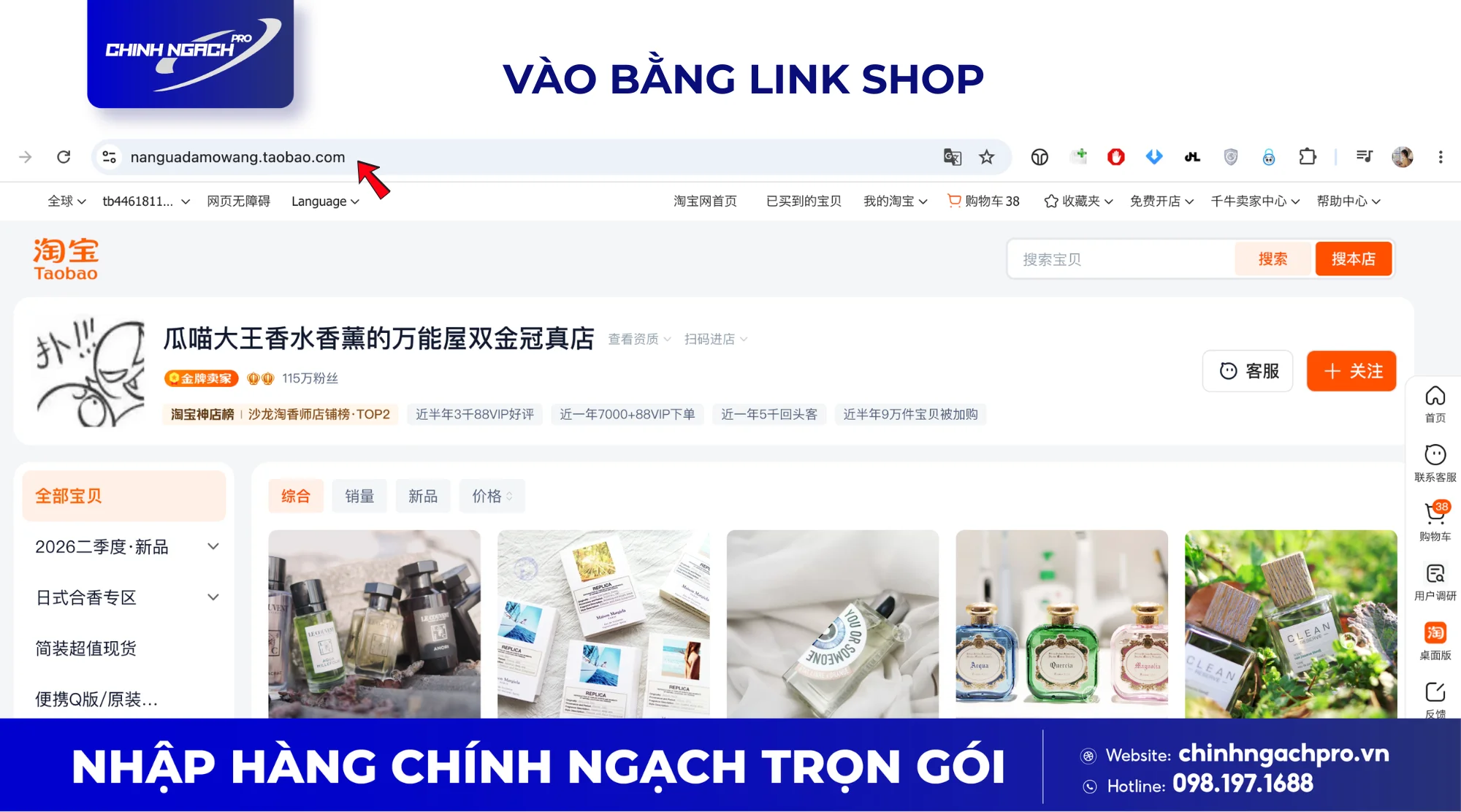 Truy cập trực tiếp vào link của cửa hàng