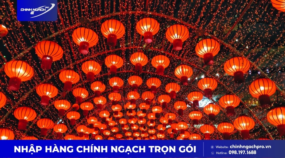 Đèn lồng vải lụa, giấy xếp Trung Quốc