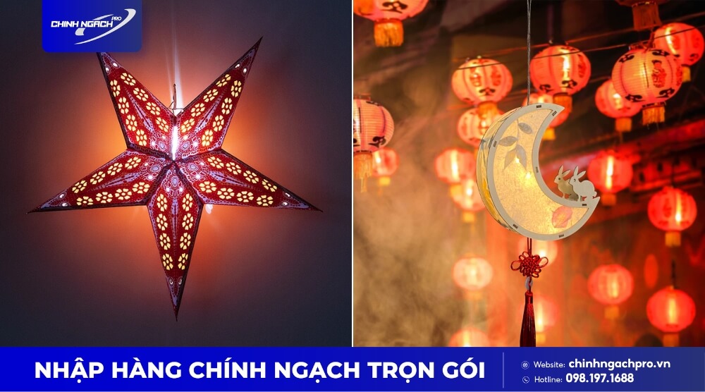 Lồng đèn trung thu Trung Quốc hình ông sao và ông trăng