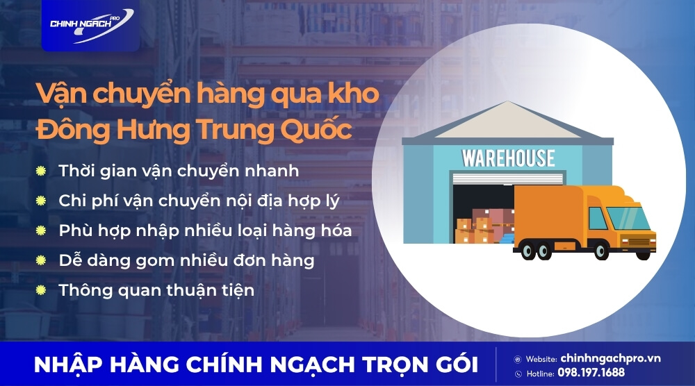 Ưu điểm vận chuyển hàng Trung Quốc từ kho Đông Hưng
