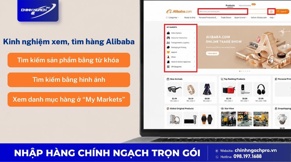 Kinh nghiệm xem và tìm hàng trên Alibaba