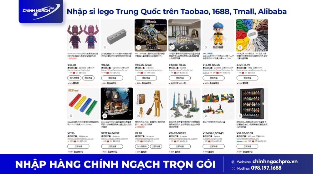 Mua lego giá sỉ trên sàn thương mại điện tử Trung