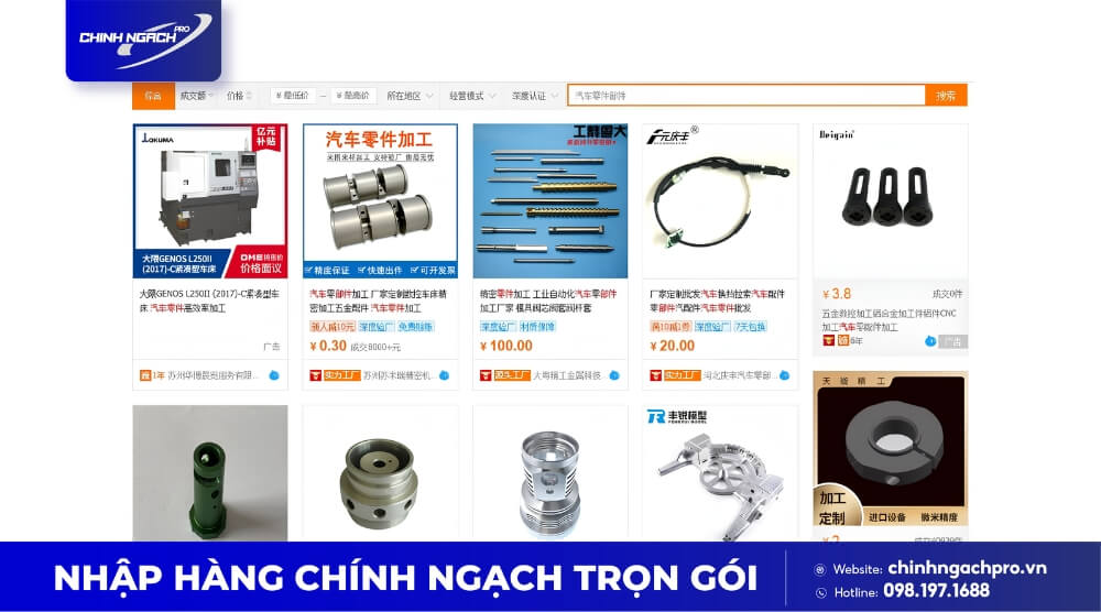 Nguồn hàng phụ tùng ô tô từ các sàn TMĐT Trung Quốc
