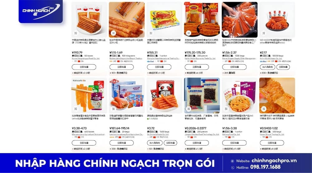 Sàn TMĐT Trung Quốc đa dạng đồ ăn vặt