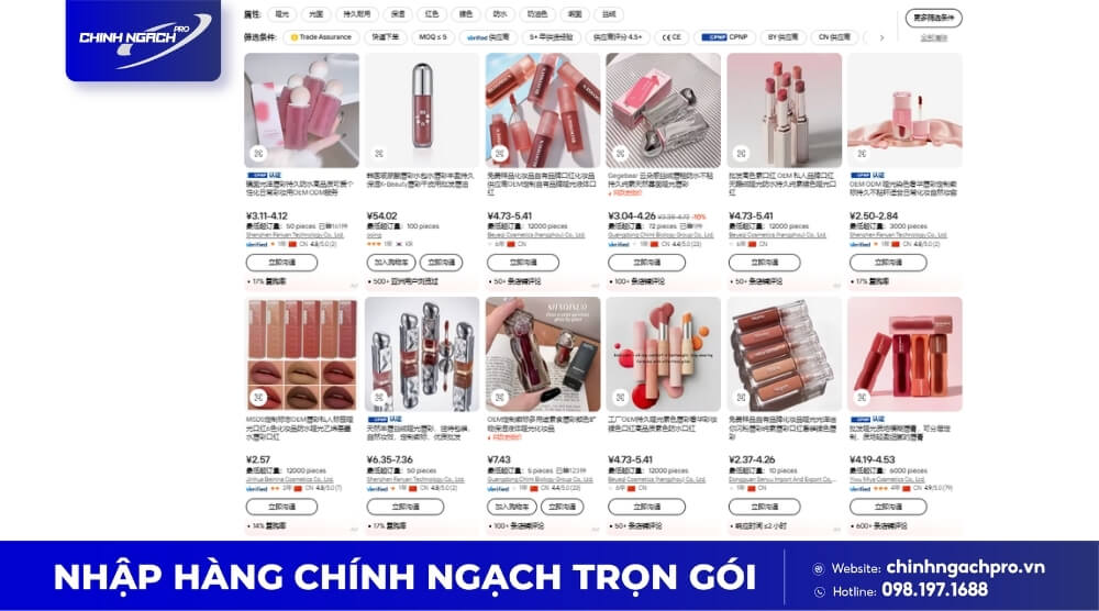 Nhập son nội địa Trung Quốc trên sàn TMĐT