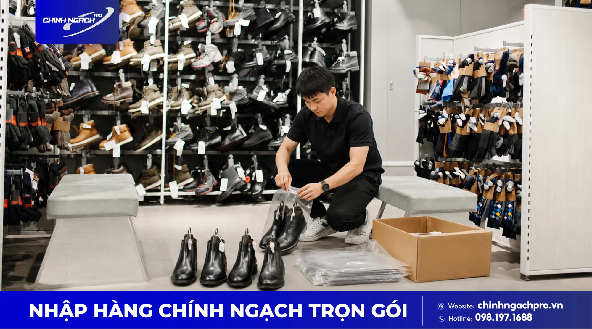 Với giày dép, ri thường chia theo size