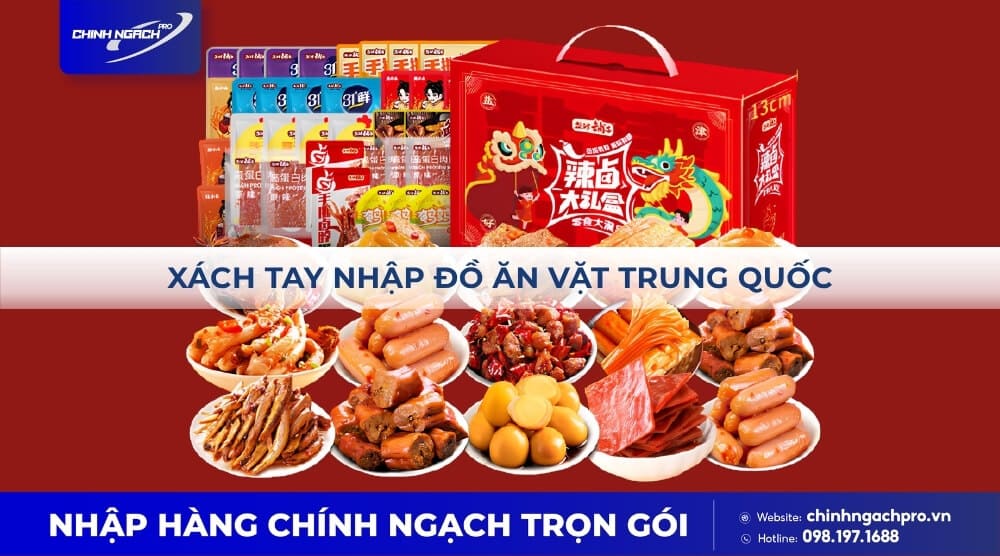 Xách tay nhập đồ ăn vặt nội địa Trung giá cao hơn