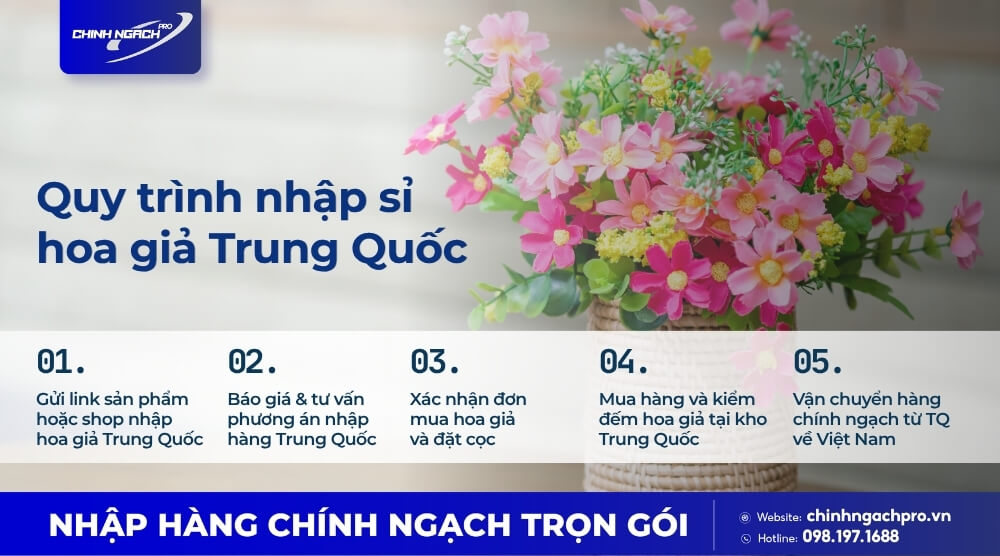 Quy trình nhập sỉ hoa giả Trung Quốc