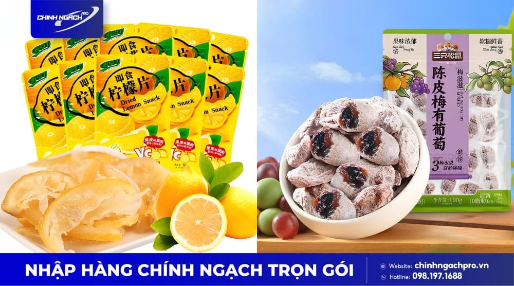 Ô mai chanh và nho nội địa Trung Quốc