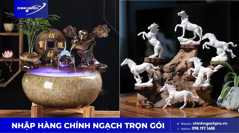 Gốm Trung Quốc chế tác đồ decor phong thủy