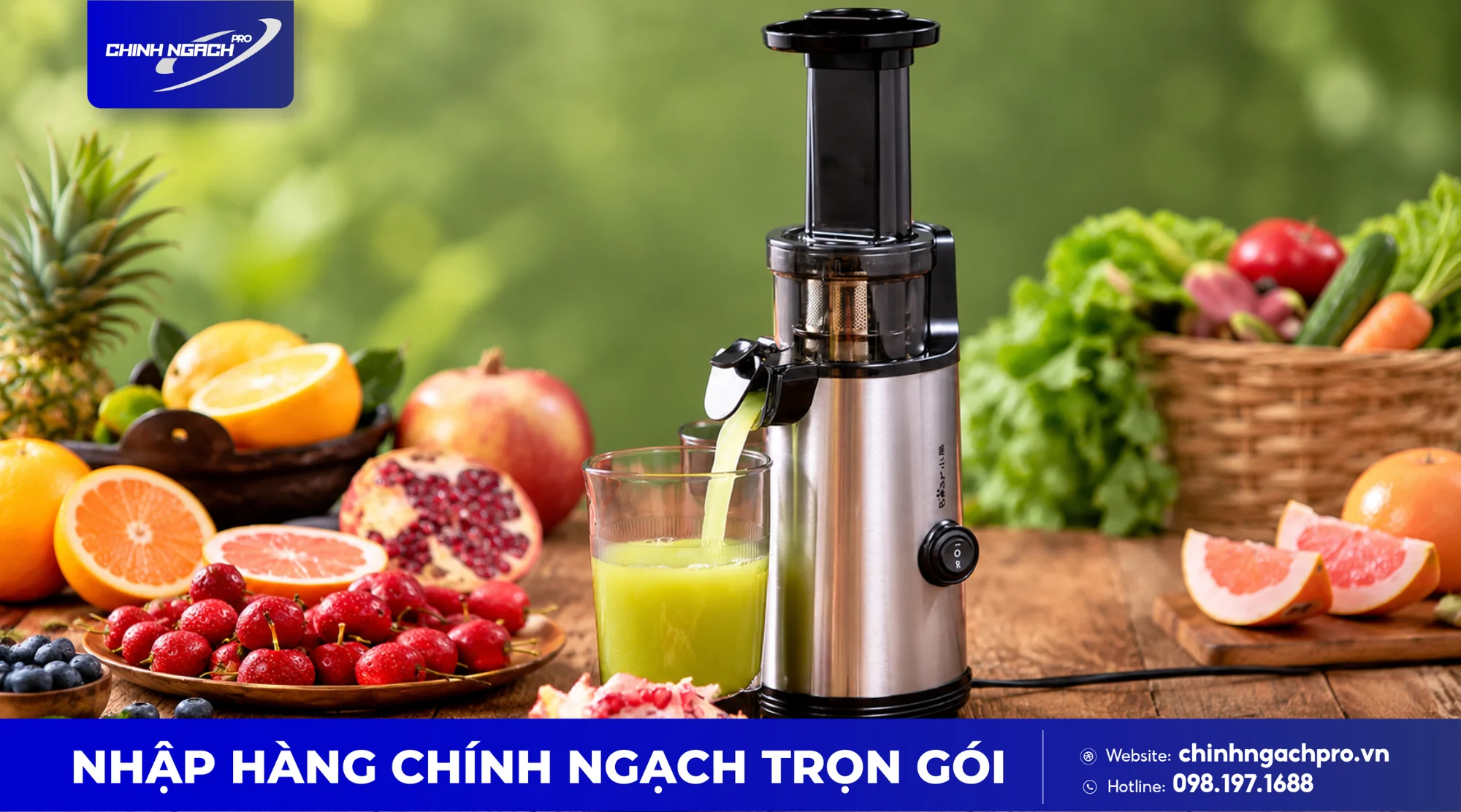 Máy ép chậm Trung Quốc với thiết kế hiện đại, nhiều tính năng vượt trội