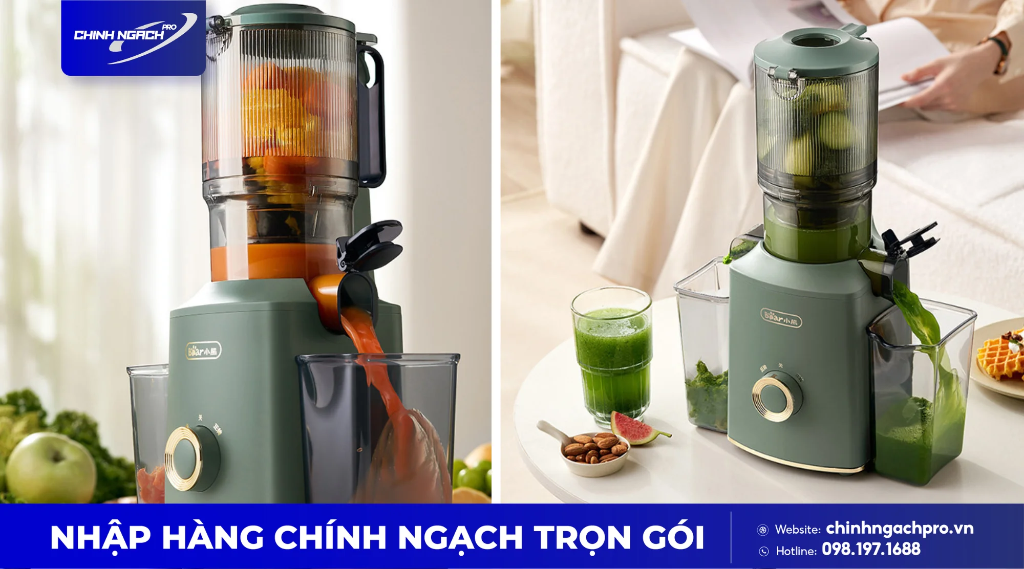 Máy ép chậm Bear dễ dàng sử dụng cho cả người lớn tuổi