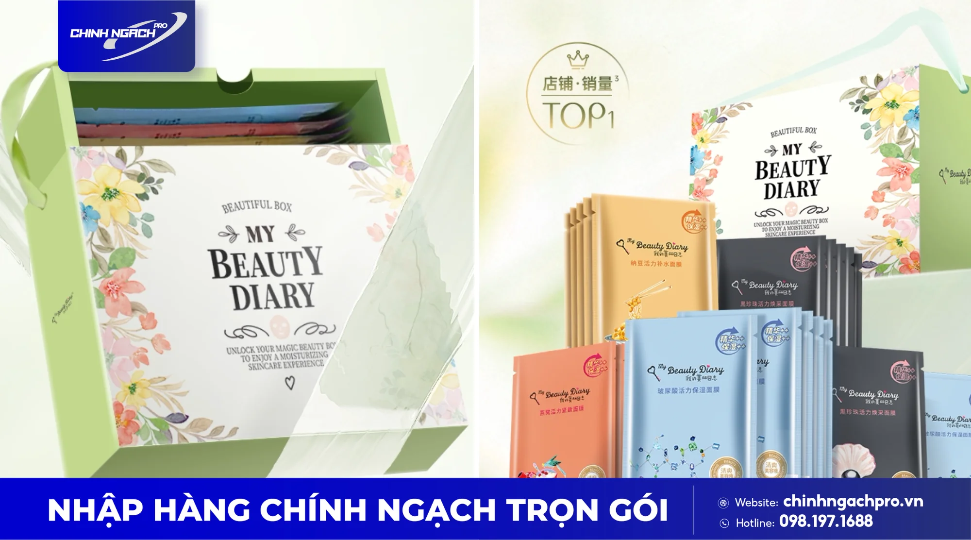 Mặt nạ My Beauty Diary với thiết kế bao bì sang trọng