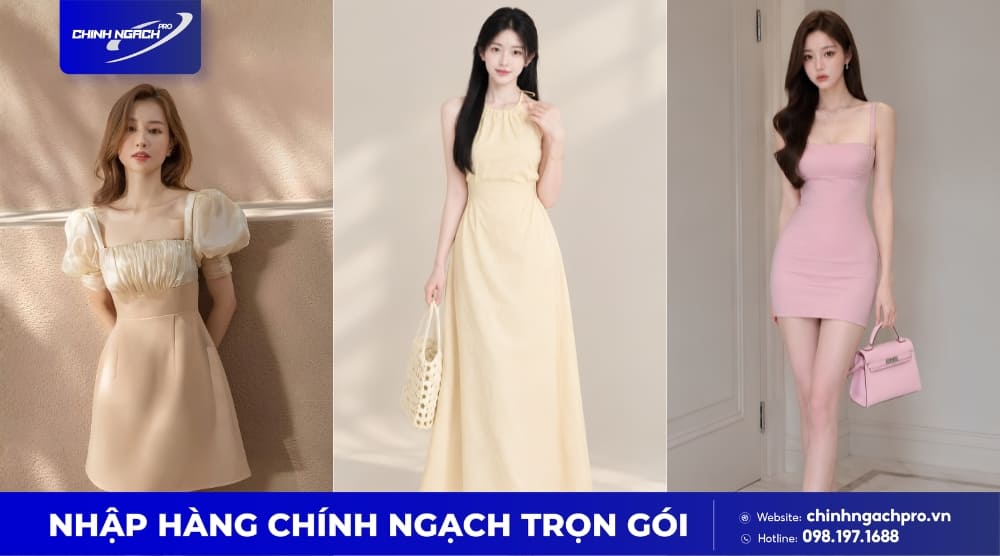 Váy cổ vuông, cổ yếm và váy body Trung Quốc