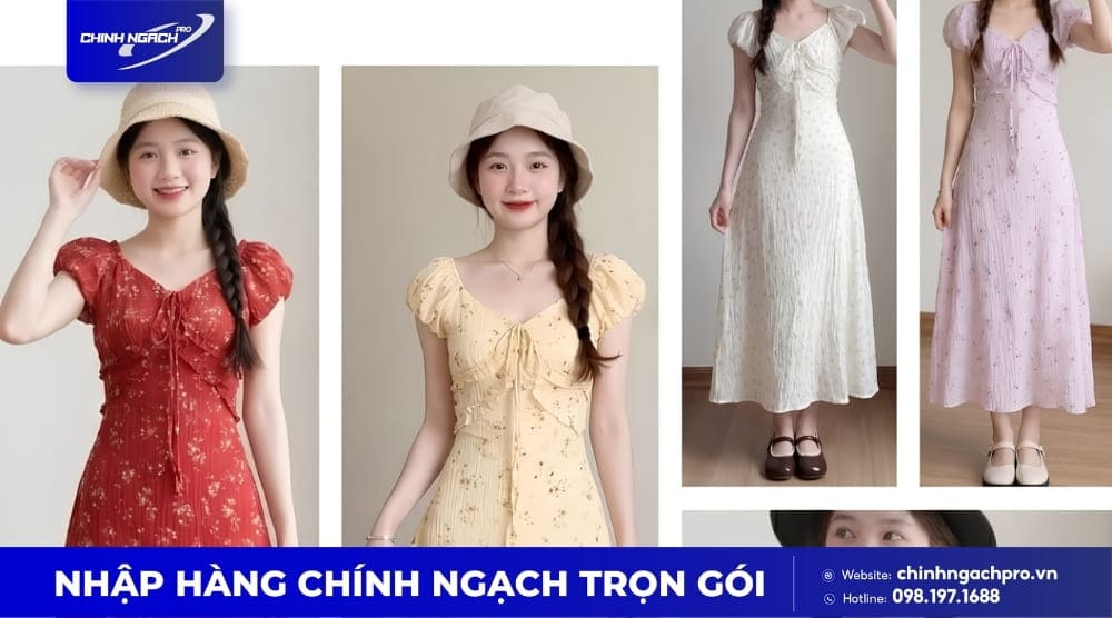 Váy hoa nhí Trung Quốc