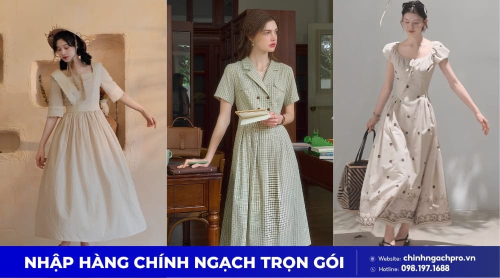 Váy phong cách vintage/retro Trung Quốc