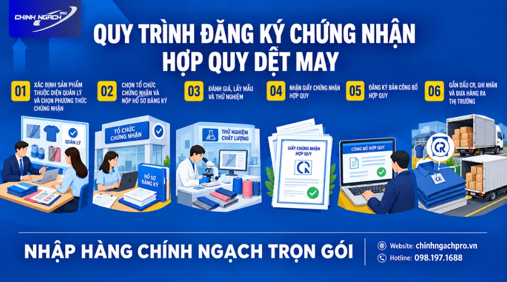 Quy trình đăng ký chứng nhận hợp quy dệt may Quy trình đăng ký chứng nhận hợp quy dệt may