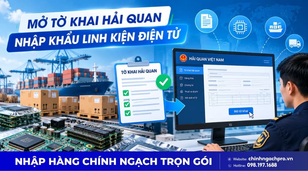 Mở tờ khai làm thủ tục nhập khẩu linh kiện điện tử
