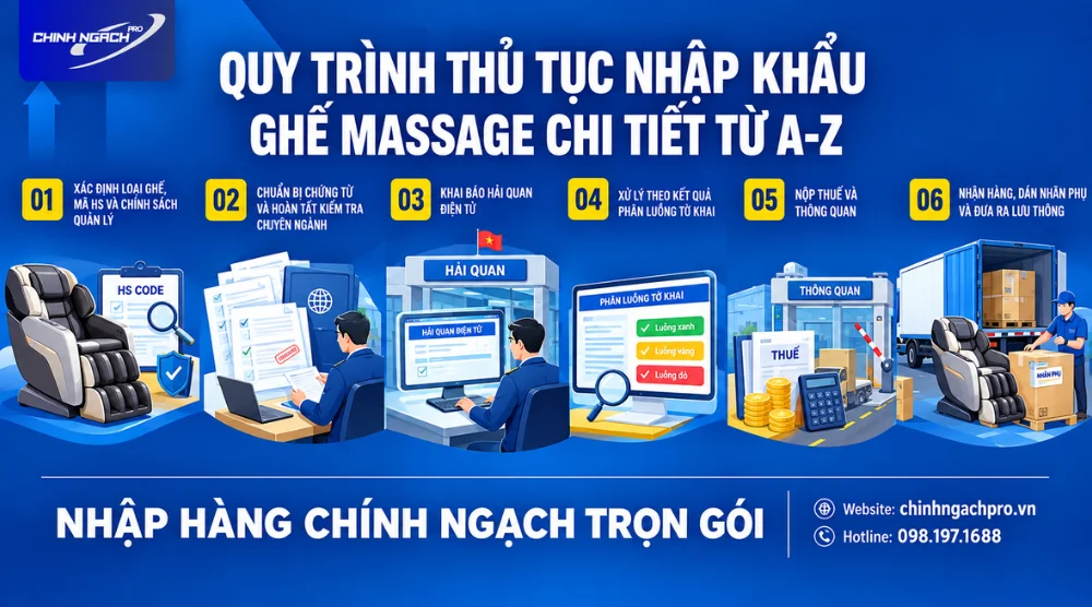 Quy trình thủ tục nhập khẩu ghế massage từ Trung Quốc về Việt Nam